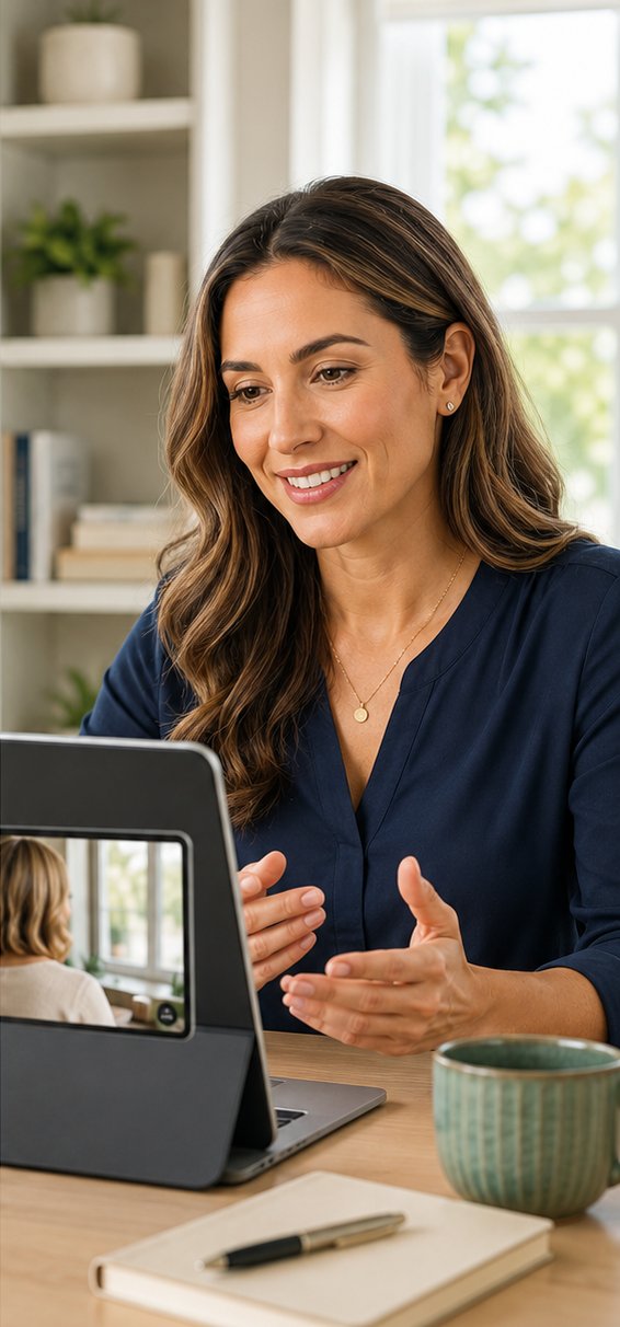 Patient meeting with her nurse practitioner over a telehealth video visit